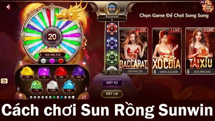 Cách bắt đầu ván Sun Rồng Sunwin